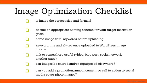 Image optimization checklist for Blog Post optimization