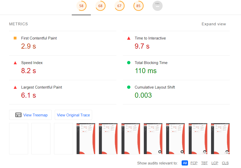 google lighthouse metics, google lighthouse audit reports