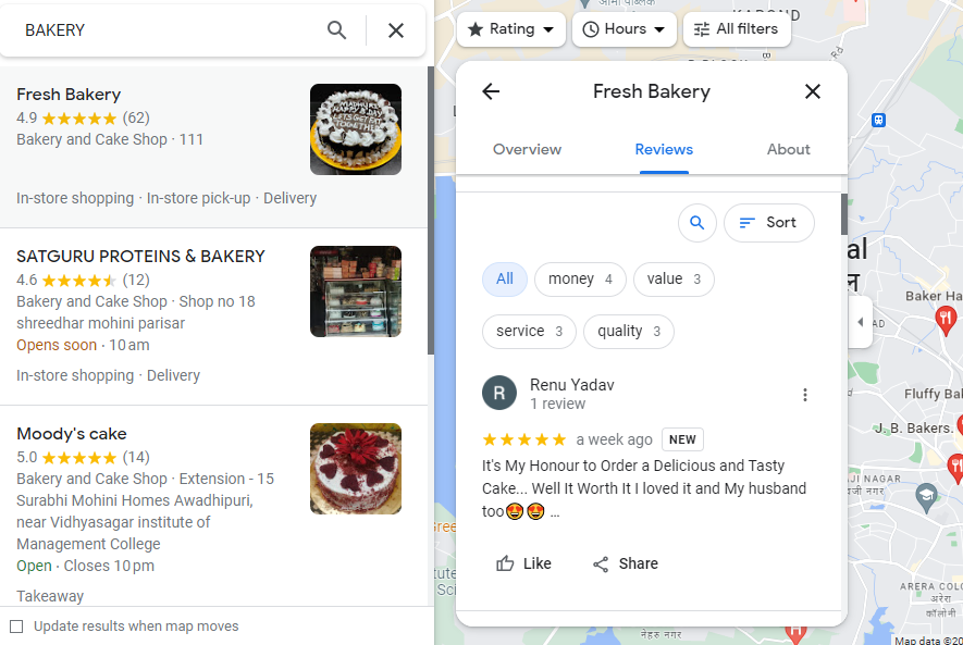 CUSTOMER REVIEWS AT GOOGLE MAPS