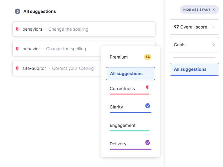 grammarly content audit