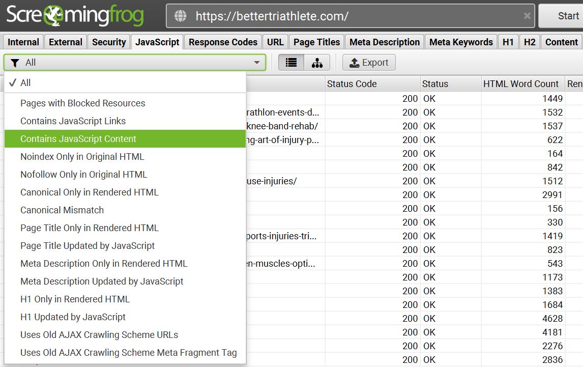 screaming frog content audit