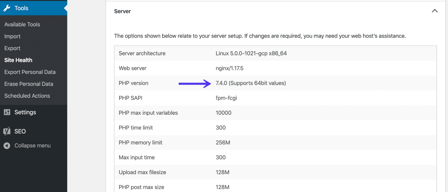 Use the updated version of PHP WordPress SEO