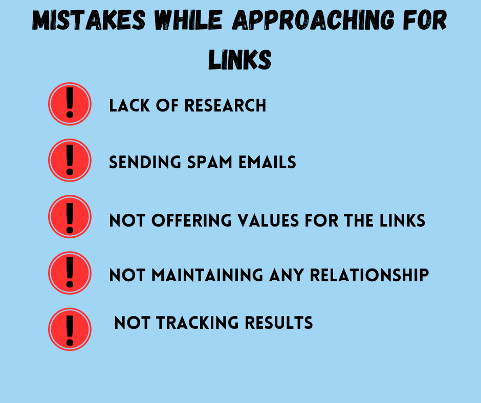 MISTAKES WHILE APPROACHING FOR HIGH AUTHORITY LINKS