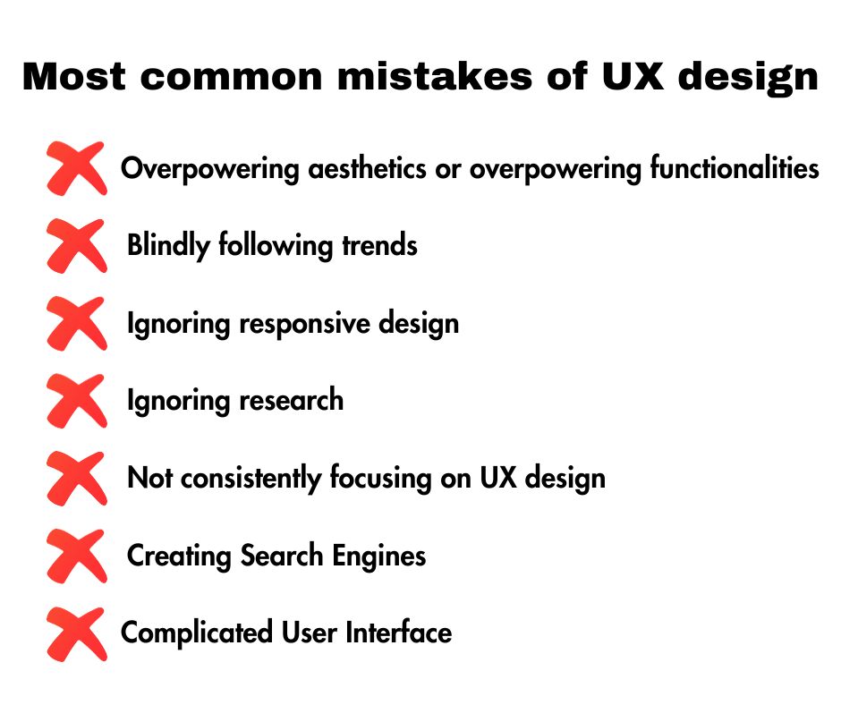 Most common mistakes of UX design