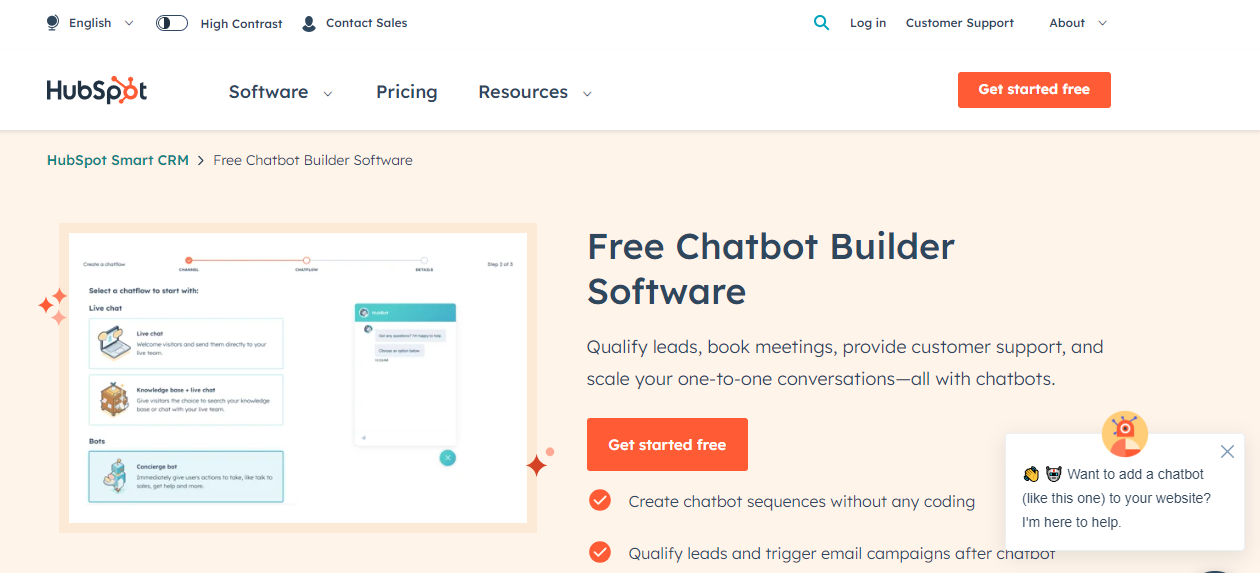 Hubspot AI chatbot provider