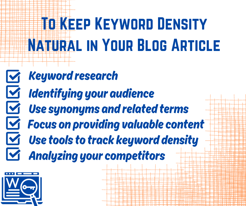 To Keep Keyword Density Natural in Your Blog Article