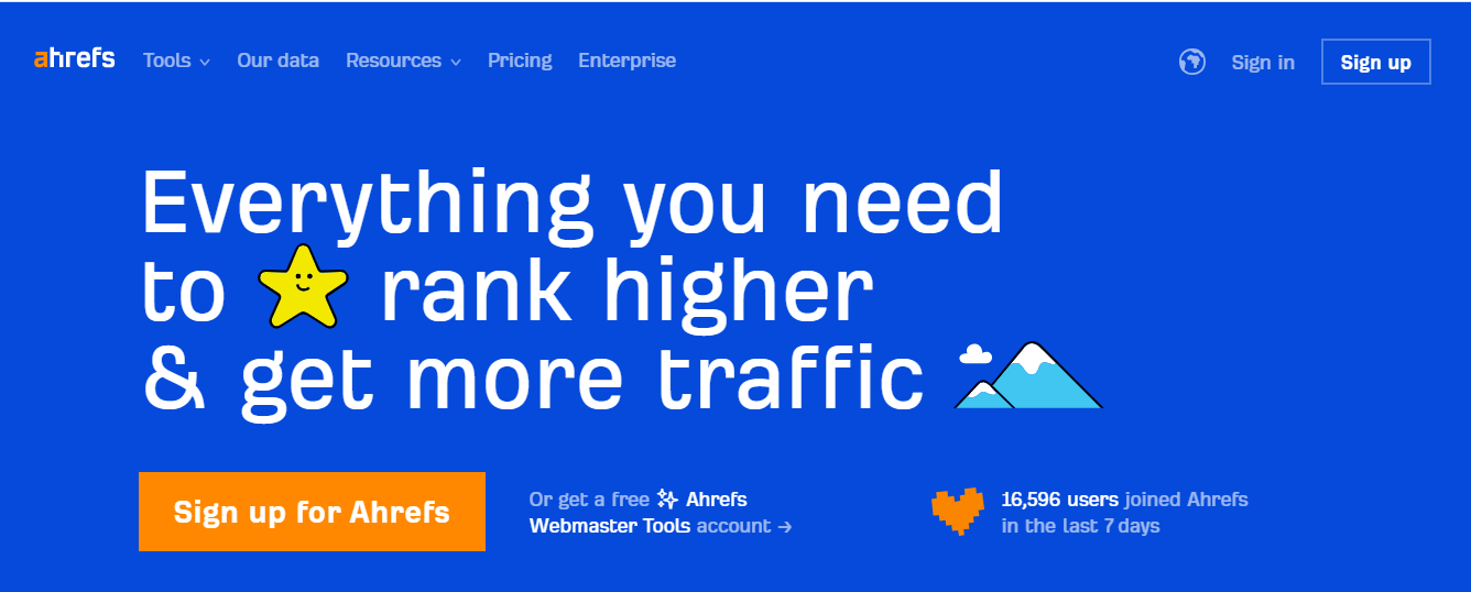 Ahrefs tool for tracking competitors website traffic