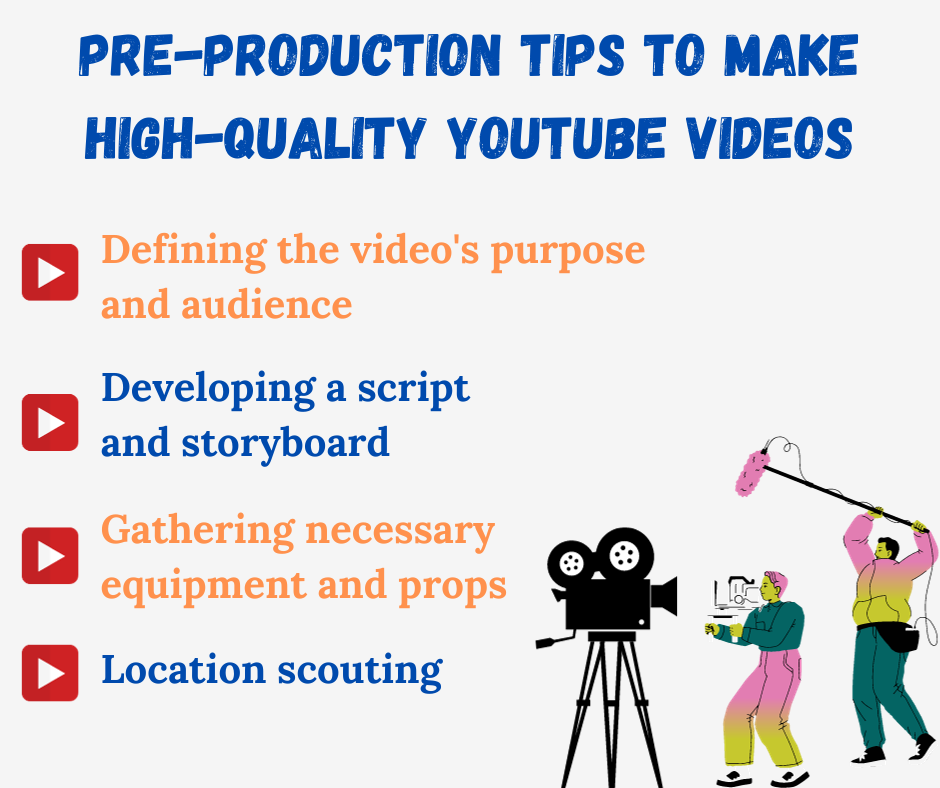 Pre-production Tips To Make High-Quality YouTube Videos