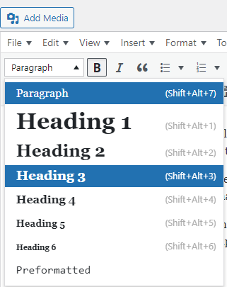 headings and subheadings