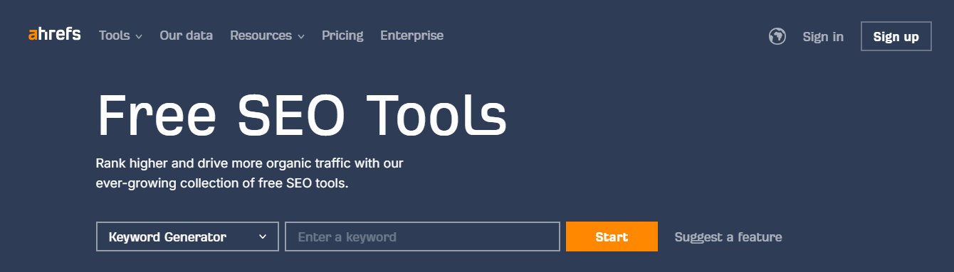 Ahrefs Free SEO tools