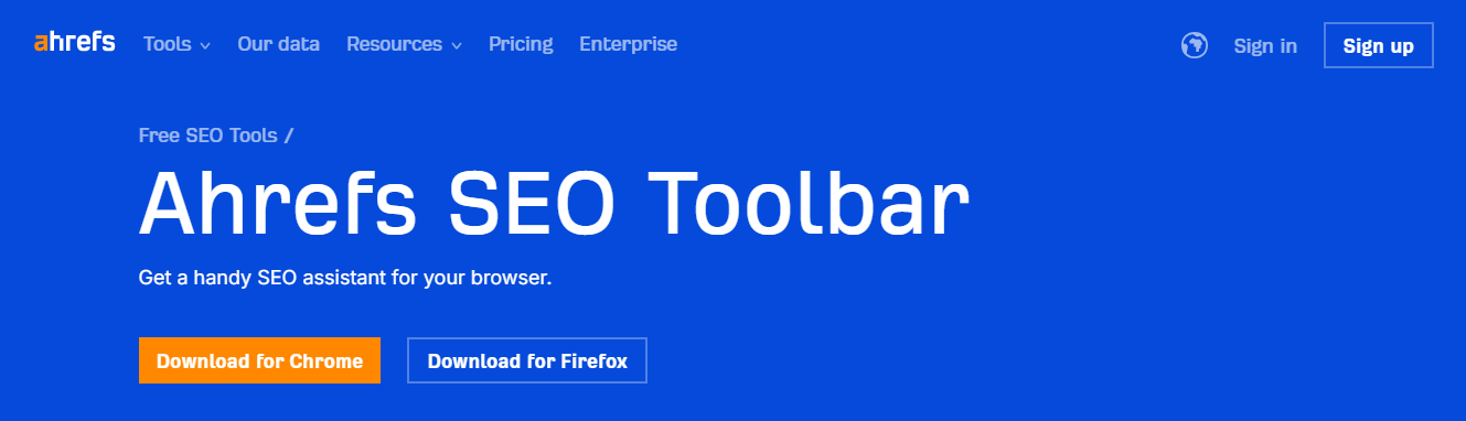 Ahrefs SEO toolbar CHROME extension 2024