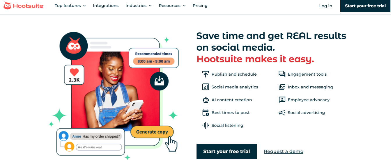 Hootsuite best marketing app 2024